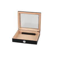 Humidor met glas - zwart 25 sigaren
